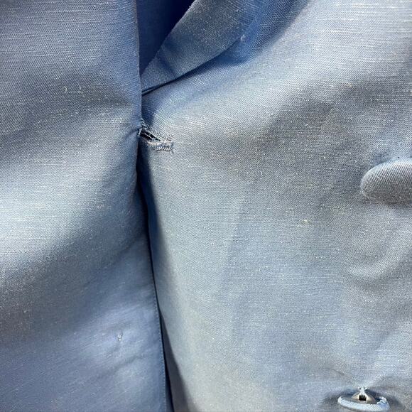 Steve Madden Women's Baldwin Blazer L Blue Rayon Linen Spring 90's Boxy Relaxed - Picture 9 of 16